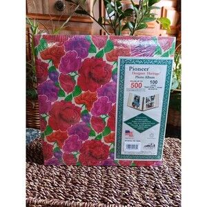 Vintage 90s Shabby Chic Style Cottage Core Roses 500 Page Photo Album- New